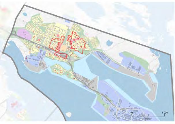 OMRÅDE FÖRSLAG ÖNSKAD UTVECKLING FÖRHÅLLNINGSSÄTT Så här är marken detaljplanerad 09 Pokerbacken Radhus, flerbostadshus, enstaka småhus (00) Syftet är att lokalisera en mix av bostäder i området och