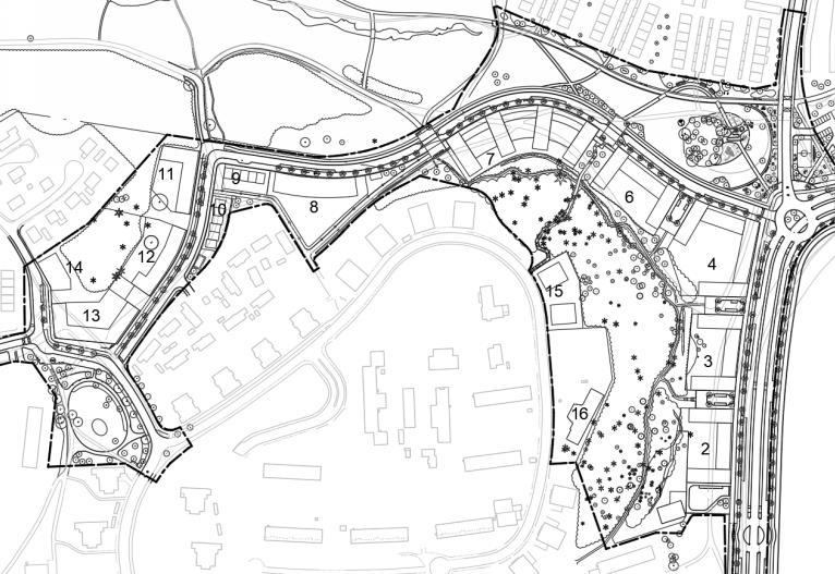 Vårholmsbackarna Gräsholmsvägen Skärholmsvägen Figur 3-1 Planförslag med kvartersindelning. 4 Material och metod 4.