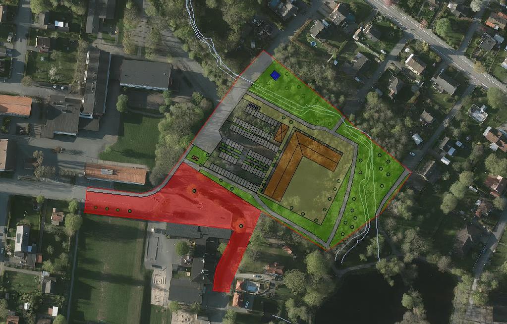 Föreslagen markanvändning Planförslaget innebär att marken tas i anspråk för bostads- skola och handelsändamål, torg/parkeringsändamål, teknisk anläggning, parkmrak, gång- och cykeländamål samt