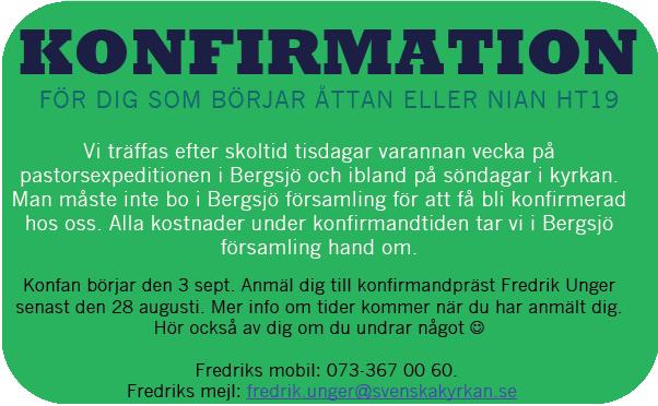 0652-74 74 90 www.svenskakyrkan.se/bergsjo - bergsjo.