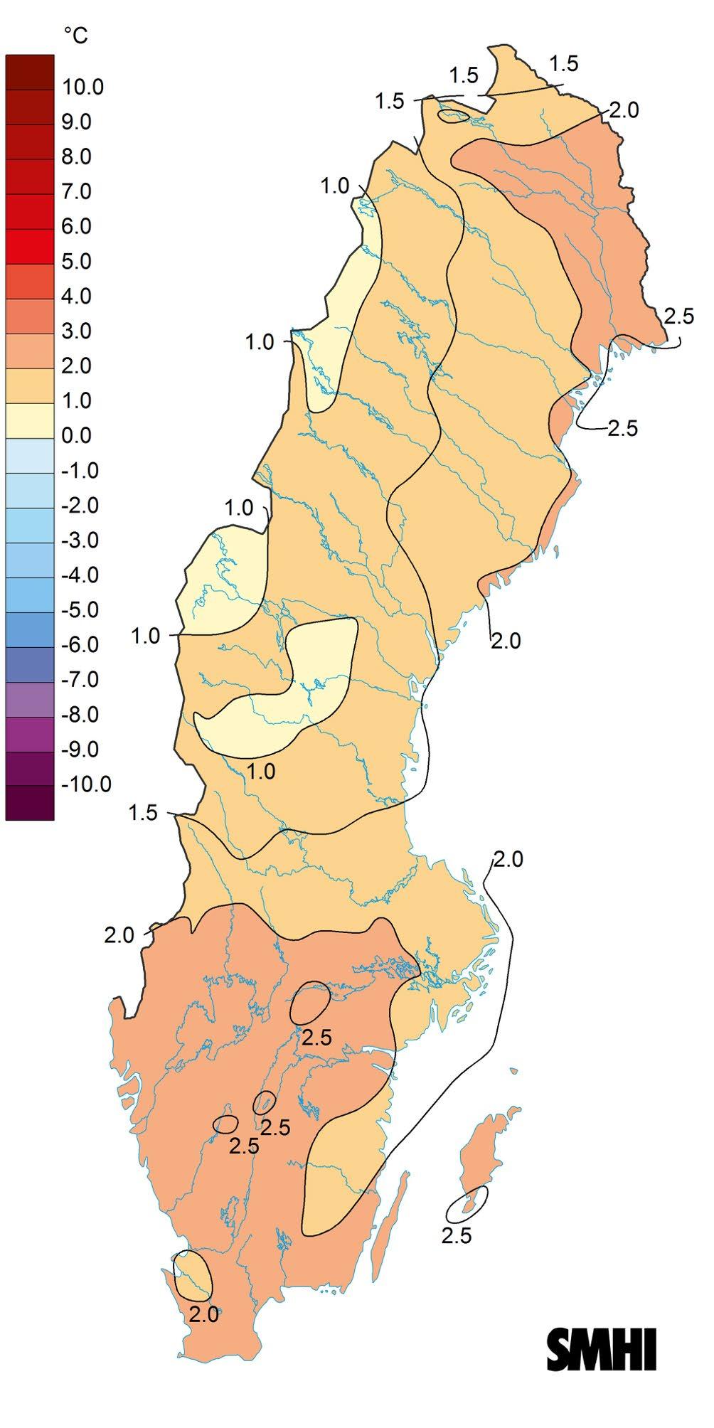 9 Vädret i södra Sverige jan-jun 2019 Året inleddes med mild vårluft och stora delar av sydvästra Sverige fick meteorologisk vår redan i februari. Våren inleddes blöt med mycket lågtryck i mars.