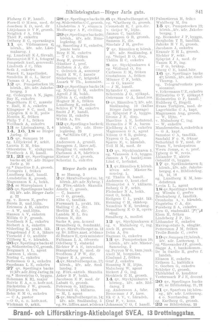 Eloberp (+ F, halhl1, Forsa-l l O H:ROll, tued. 111'.Iosetaon 1\ J), med. dr Lutjohann 1) V E', groash. Noiglick.J A, rrku 'l'hip,l F, enkerru {)stbcrg B C. operasångra 11 qv. Vildmannen 6; höruh.