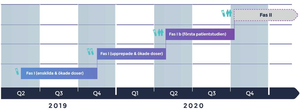 Indikativa tidslinjer Start av Fas 1 med upprepade och ökade doser kräver separat