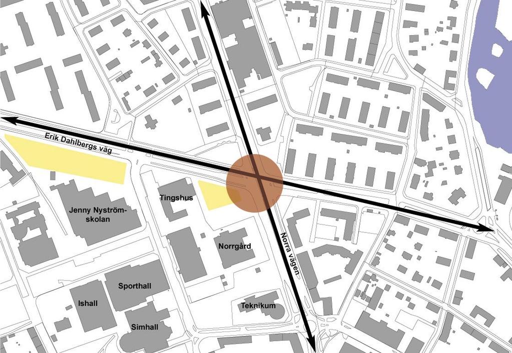 Korsningen Norra vägen/erik Dahlbergs väg Korsningen Norra vägen/erik Dahlbergs väg är en av de viktigaste korsningarna i Kalmar, vilket även analysen visade.