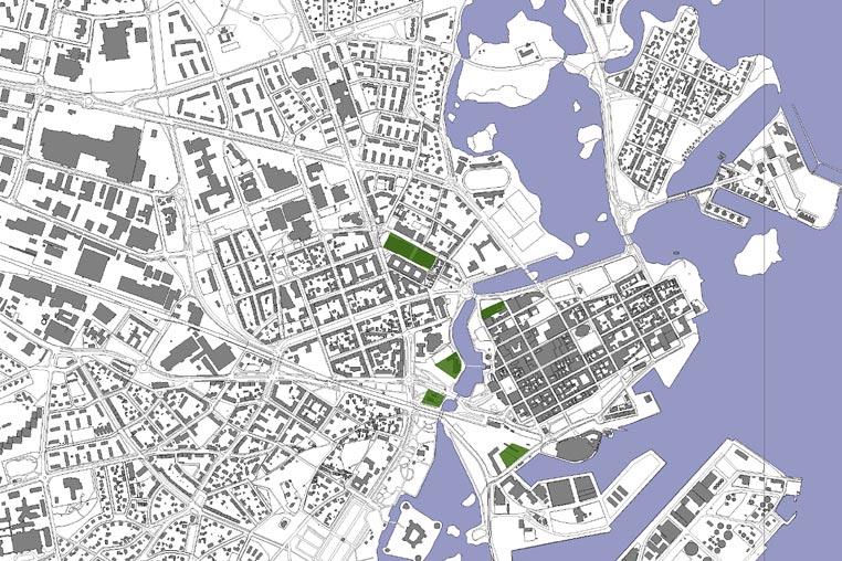 Bebyggelse För att centrumhandeln ska kunna utvidgas till Malmen måste den i första läget få växa inom Kvarnholmen för att på så vis skapa tydliga handelsstråk.