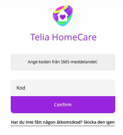 varje gång du loggar in. När det är gjort uppmanas du att ange den kod som skickats till dig via SMS.