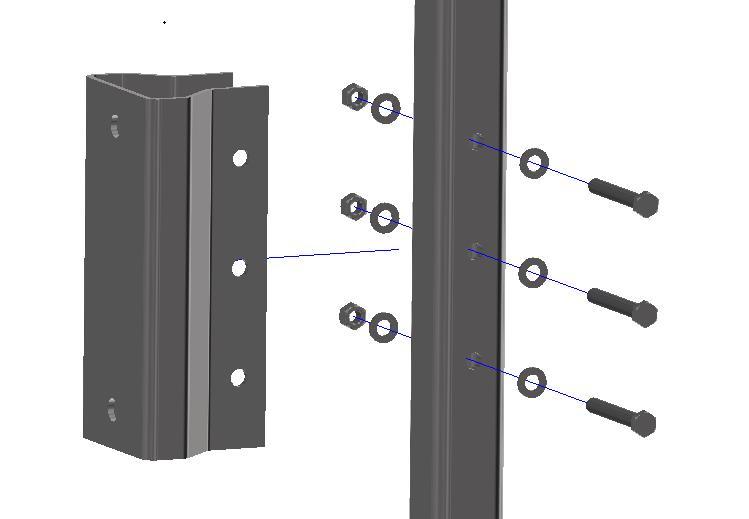/ Bolt M20x80 Skruv / Bolt M10x20 Distanselement till ståndare Distance element to post Bricka / Washer