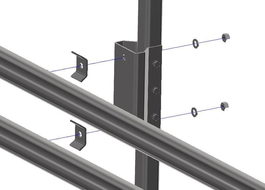 Arbetsbeskrivning / Installation instruction Sida / Page 11 Navföljare till distanselement Safety rail to distance element Inre fäste / Inner bracket Navföljare / Safety rail Skruv / Bolt 8.