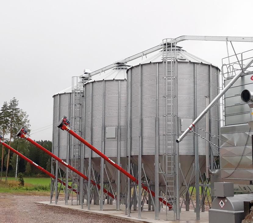 Silo med koniskt botten i stål Modell Volym [m³] Ø [m] Vägghöjd [m] Höjd [m] 460/2T45 57 4,6 2,3 6,5 460/3T45 76 4,6 3,4 7,7 460/4T45 95 4,6 4,6 8,8 460/5T45 114 4,6 5,7 10 460/6T45 133 4,6 6,9 11,1