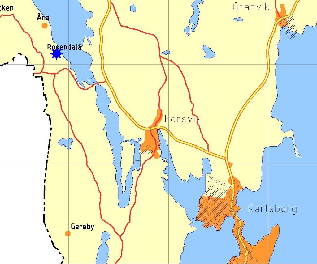 4(16) PLANDATA Läge och areal Planområdet ligger i den nordvästra delen av Karlsborg kommun ca 15 km från Karlsborg tätort.