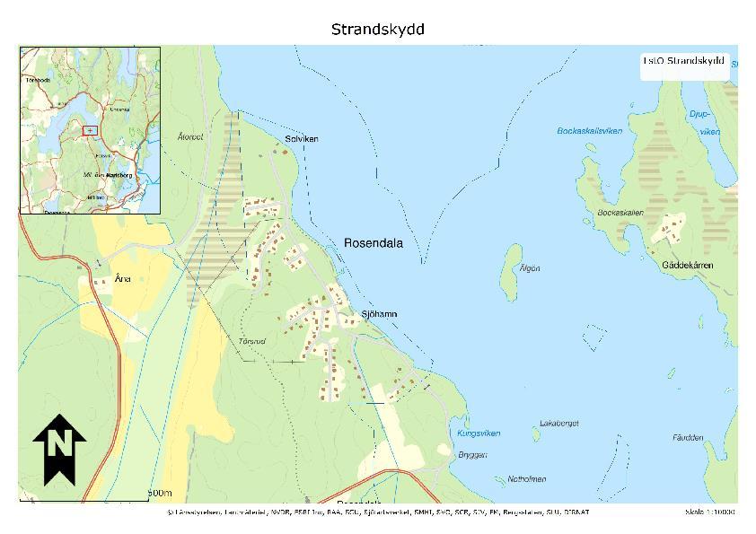 9(16) Strandskydd Lst. Miljökvalitetsnorm för vatten Planområdet berör Vikens ytvattenförekomst.