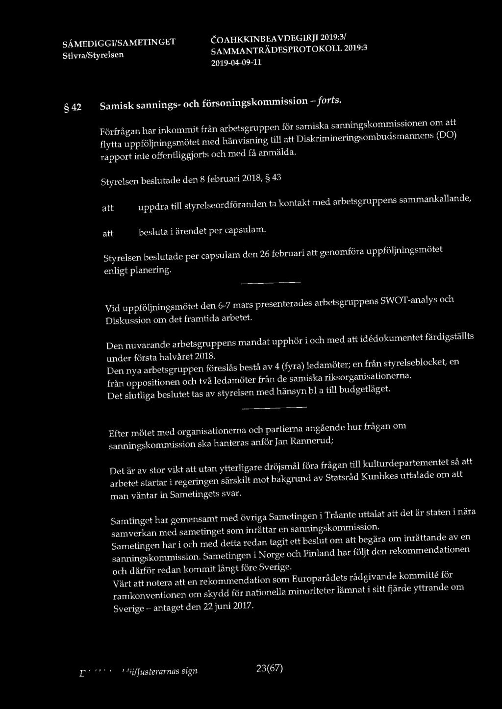 42 Samisk sannings- och försoningskommission - forts.