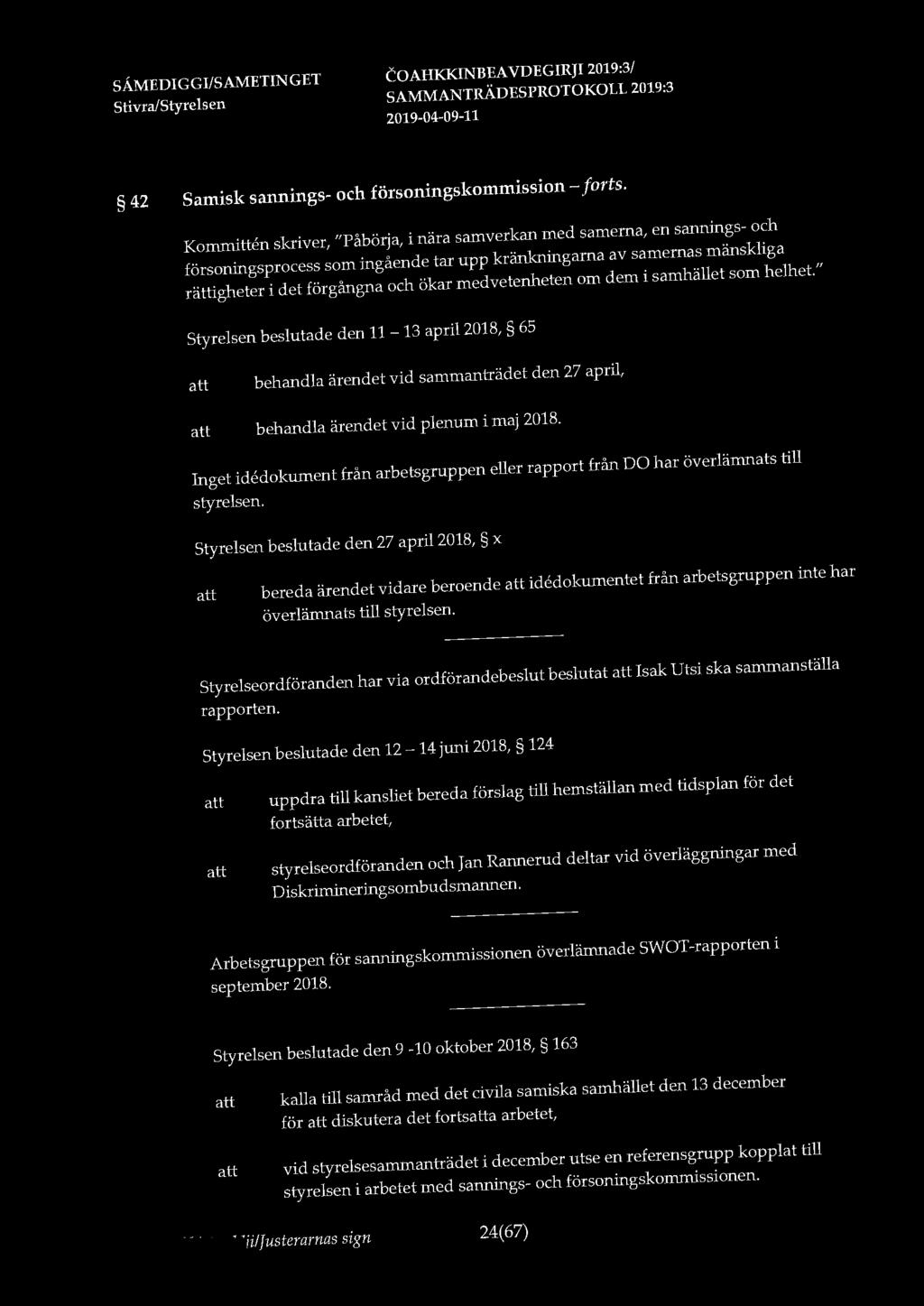42 Samisk sannings- och försoningskommission - forts.