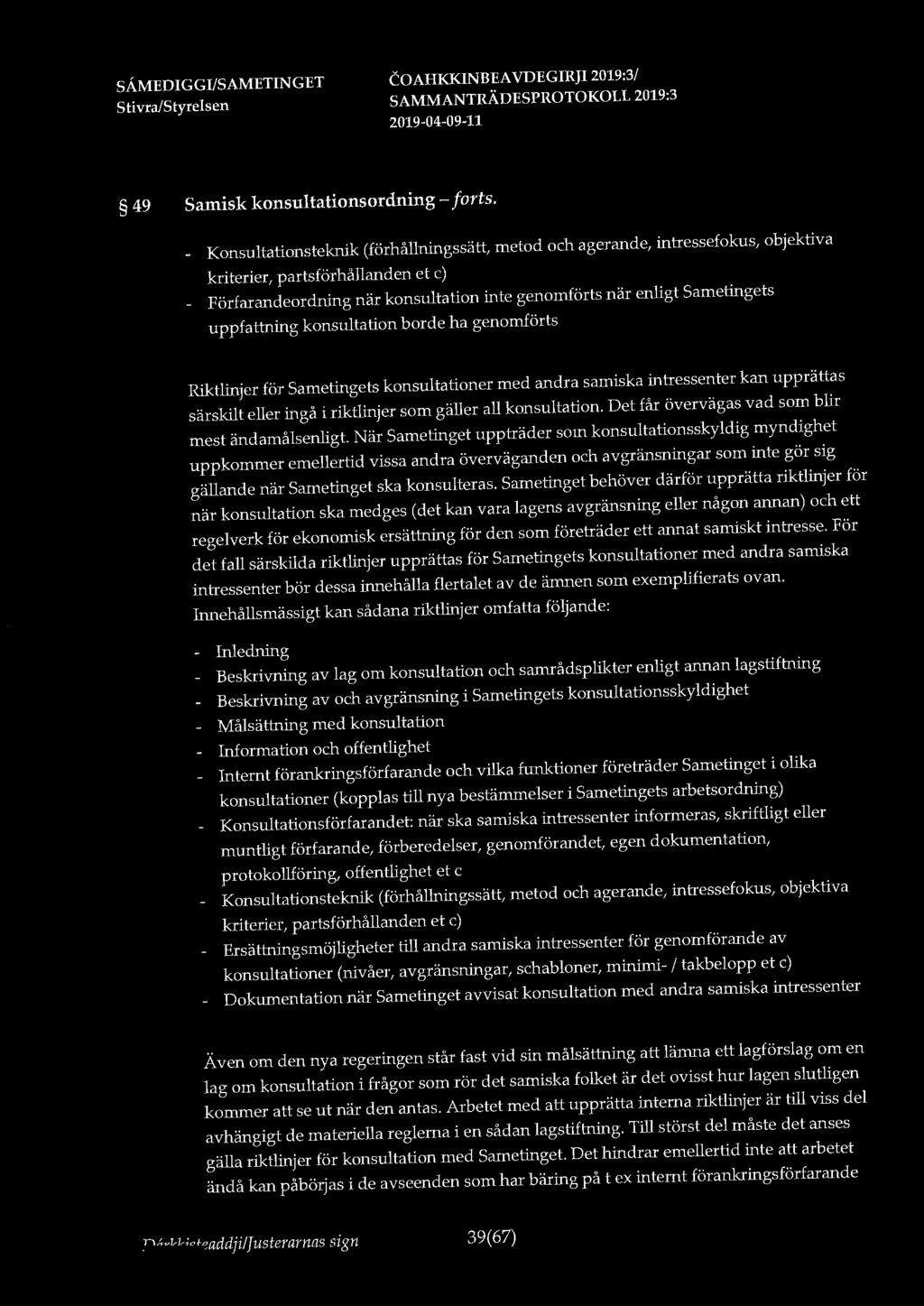 49 Samisk konsultationsordning - forts.