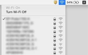 Lösa problem Kontrollera SSID för datorn Windows Välj Kontrollpanelen > Nätverk och Internet > Nätverk och delningscenter. Mac OS X Klicka på Wi-Fi-ikonen längst uppe på datorskärmen.