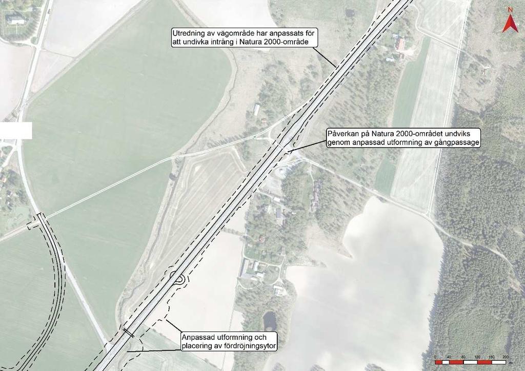 Vallby (km 13/450) Vid Vallby stängs dagens fyrsvägskäl och ersätt av en mindre gångpassage för att skapa möjlighet för oskyddade trafikanter att korsa E20.