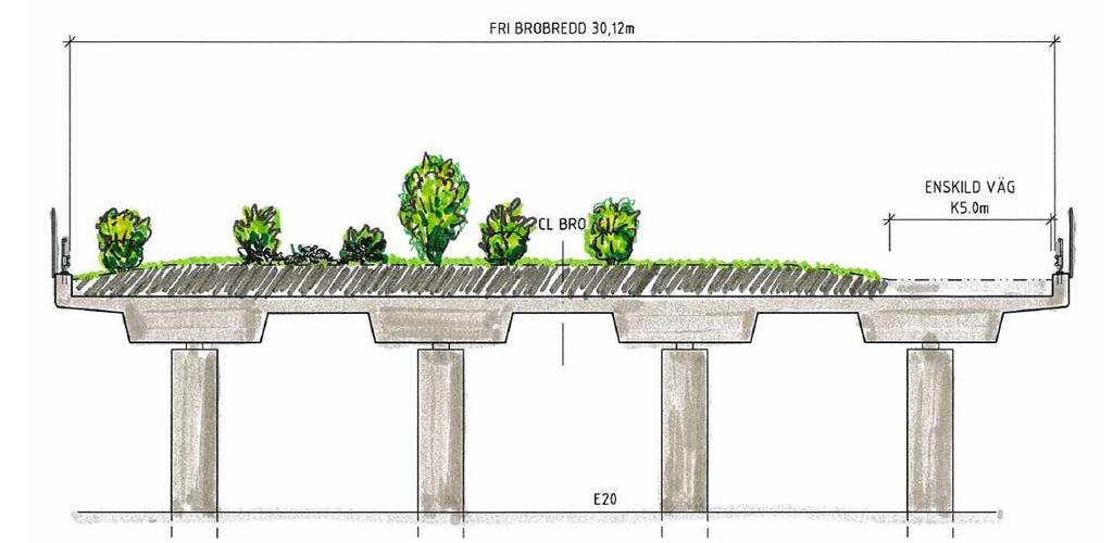 Befintliga passager som upphör Trafikplatsen Brodderud kommer finnas kvar på samma plats. På grund av ökad trafikintensitet bedöms inte vägbron lämplig att använda som faunapassager.