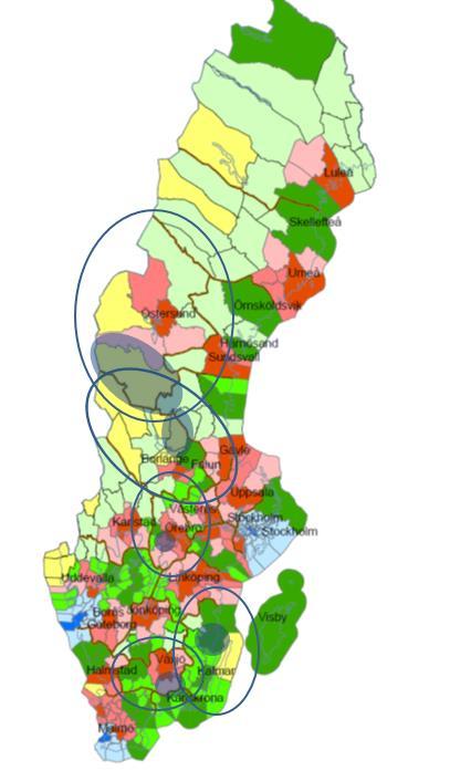 Några resultat Landsbygdernas behov Hög kvalitet i huvudstråken Restider är avgörande Den lokala tillgängligheten mycket viktig för att få det att fungera; närhet till skola, vård, dagligvaruhandel