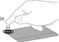 Använda pekdon OBS! Utöver de pekdon som redan finns på datorn kan du använda en extern USB-mus (köps separat) genom att ansluta den till en av USB-portarna på datorn.