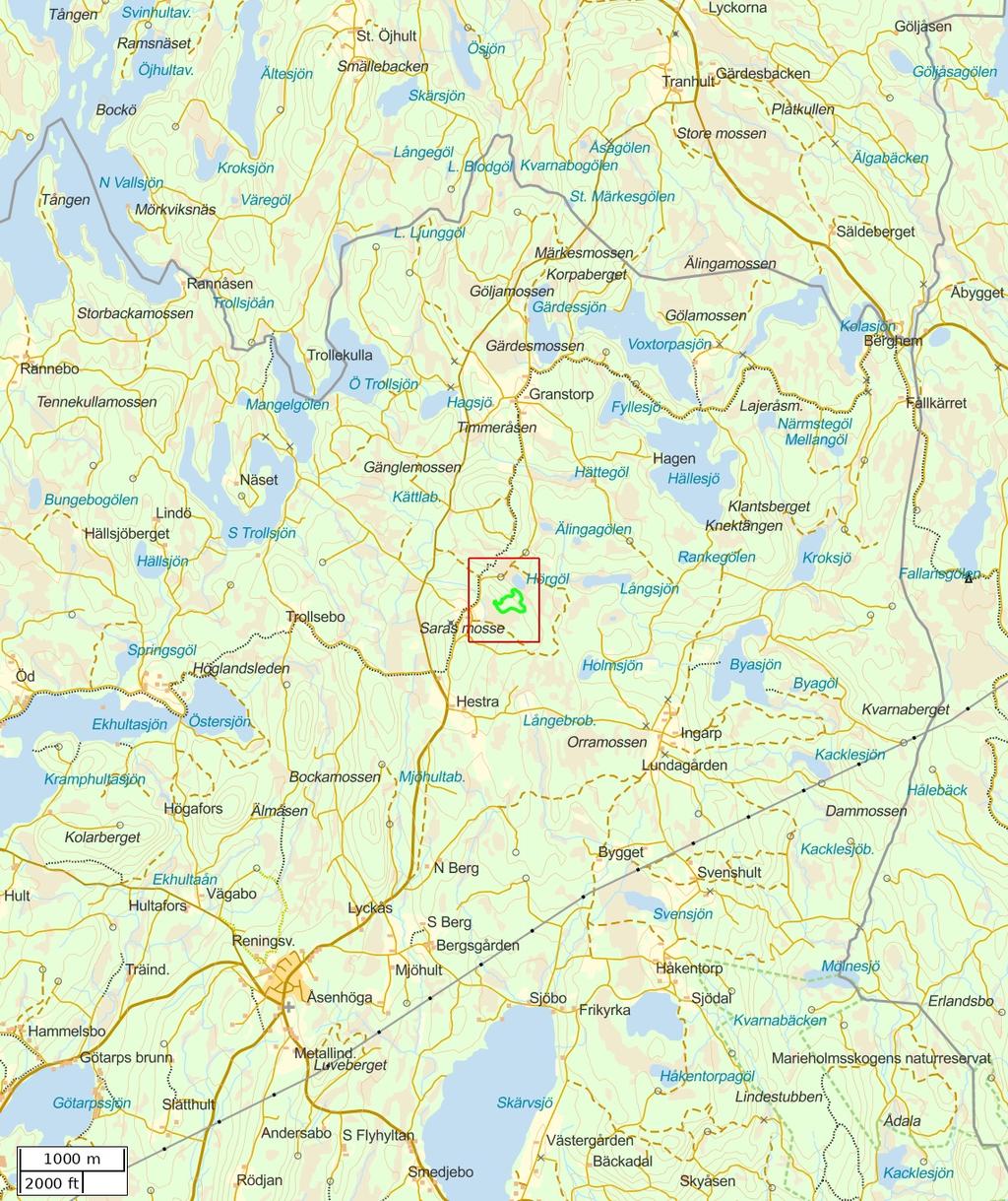 Traktdirektiv 2018-11-13 19:00 Gunnilstorp 1:3 Hushållningssällskapet Skog Översiktskarta Skala: ~1:50000