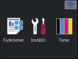 Översikt över pekskärms-lcd Relaterade modeller: HL-L3270CDW Från startskärmen kan du komma åt skärmen för WiFi-inställning, tonernivå, inställningar och funktioner.