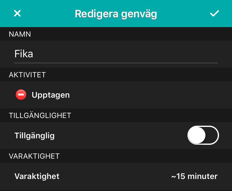 52 3 4 3 Nu öppnas genvägen och du kan redigera den på samma sätt som