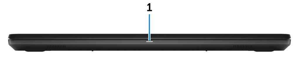 Vyer Framsida 1 Ström-/batteristatuslampa/hårddiskaktivitetslampa Indikerar status för batteriladdning eller hårddiskaktivitet.