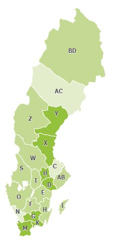 Inskrivna arbetslösa i april 2019 som andel (%) av den registerbaserade arbetskraften 16-64 år Län Inskrivna arbetslösa Förändring i procentenheter* AB Stockholms län 5,7% -0,2% C Uppsala län 5,3%