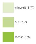 M Skåne län 9,0% -0,3% N Hallands län 5,5% -0,4% O Västra Götalands län 6,0% -0,2% S Värmlands län 6,5% -0,7% T Örebro län 6,9% -0,3% U Västmanlands län 8,3% -0,2% W Dalarnas län 5,9% -0,7% X