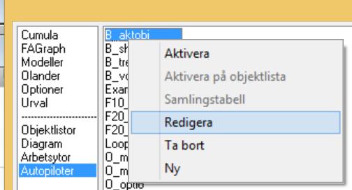 Öppna analytikern, klicka EN gång på Autopiloter 2.