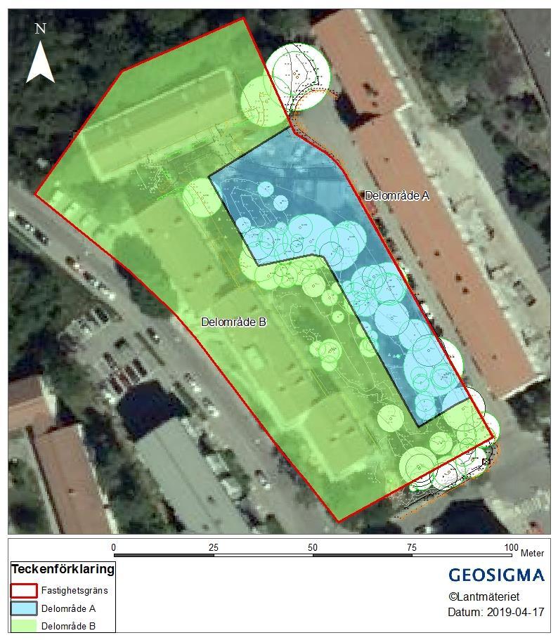 Figur 3-9. Illustration för träd som påverkas inom respektive delområde. 3 Naturvärdesobjekt 3.1 Delområde A. Område där ny bebyggelse föreslås Naturvärdesklass 3.