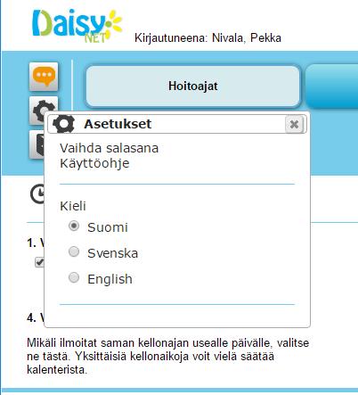 I samband med den första inloggningen ser vårdnadshavaren till att barnets basuppgifter är uppdaterade uppgifterna om reservpersonen som kan avhämta barnet har registrerats i programmet