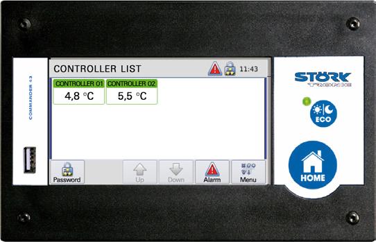 Parameter Set-points Actual values Alarms Events CONTROLLER 9 Alarms Name Name Beschreibung Wert Min. Max.