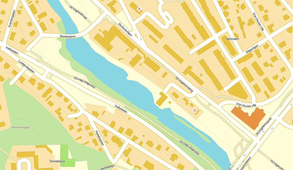 sida 7(11) 1 2 3 Figur 2. Aktuella vägpartier med numrering enligt tabell ovan. 3.4. BULLERREGN Hänsyn har tagits till bullerregn från E18.