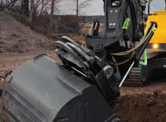 Överlägset mångsidig Maximera din produktivitet och lönsamhet med Volvos ECR145E/ECR235E grävmaskiner och ett utbud av tåliga redskap.