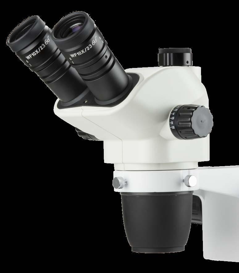 NexiusZoom (EVO) & ESD HIGHLIGHTS Binocular and trinocular heads with HWF 10x/22 mm (NexiusZoom) or HWF 10x/23 mm eyepieces