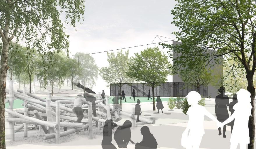 Sida 29 (67) Illustration 2, av idrottshallen (Cedervall Arkitekter).