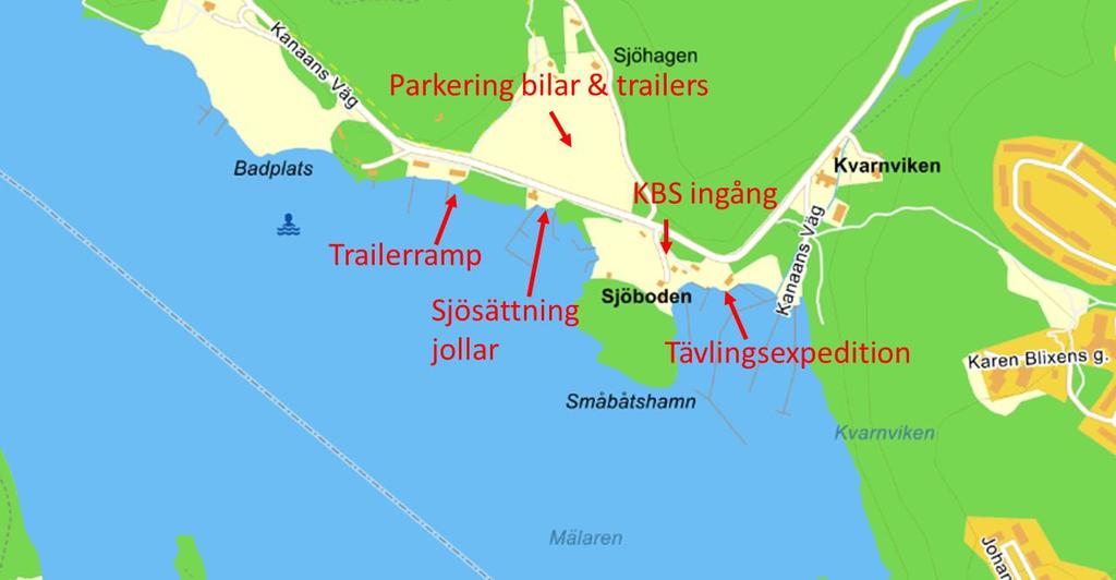 Bilaga till inbjudan. (Denna bilaga är inte en del av inbjudan) Kvarnvikens Båtsällskap Kanaans väg 61 168 44 Bromma - Tävlingsexpedition i KBS Klubbhus.