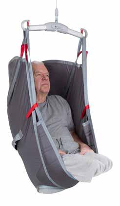 Seated lifting divided leg supports / high back AmpHBSling För brukare med höga benamputationer och som behöver mycket stöd.