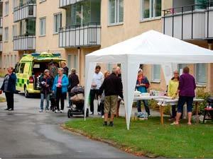 Hoppborgen var mycket omtyckt av barnen och Kenth