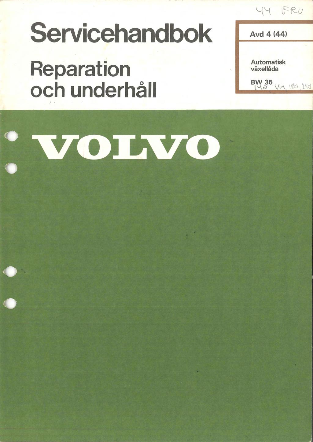 ---------~ Servicehandbok Reparation och