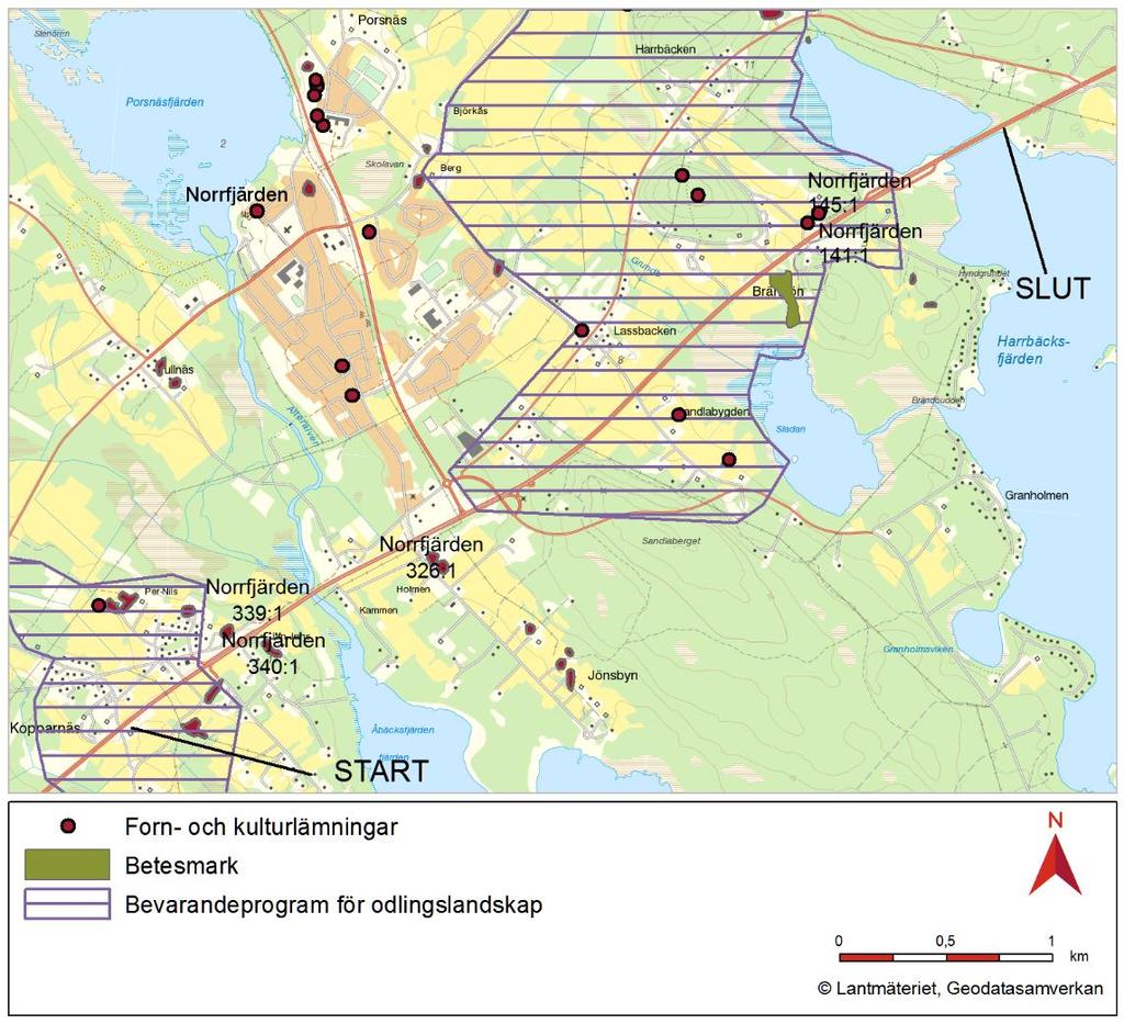 Natur- och kulturmiljövärden Inarbetade åtgärder En ca 130 meter lång viltpassage planeras vid Brändön.