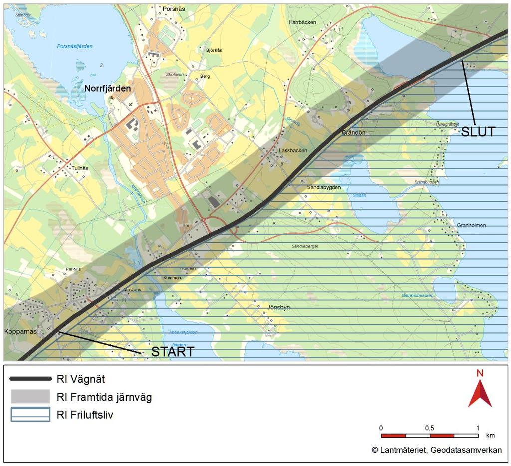 Detaljplaner finns på norra sidan av E4 i Norrfjärden. Dessa redovisas i planbeskrivningen.