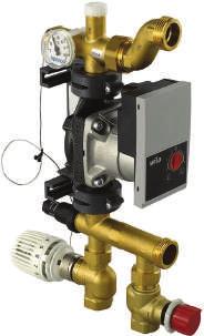 GOLVVÄRME Fuvia T pump- och shuntgrupper Fuvia T Push PUSH-23-B-W Shuntgrupp för begränsning av framedningstemperatur Pump: Wio Yonos Para 1-6-130, 230V EEI 0,2 Ansutning primärt: Inv ¾, Max 80 C