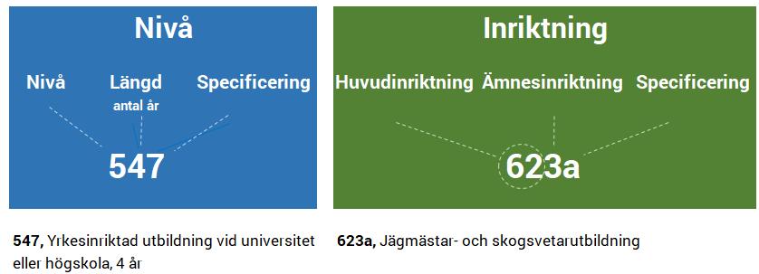 4. Struktur SUN 2020 är precis som sin föregångare SUN 2000 uppbyggd av två klassifikationer; en nivåklassifikation och en inriktningsklassifikation.