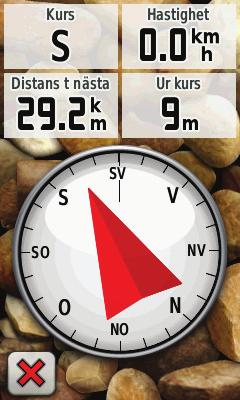 Grundläggande navigering Bärings- och kurspekare Oregon-enheten kan använda antingen en bäringspekare eller kurspekare i kompassen.