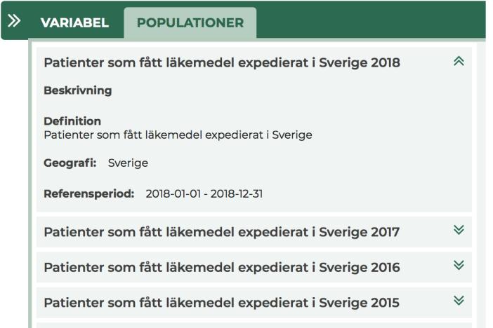 Vyn Variablers betydelse erbjuder möjlighet att utforska variablers betydelse och deras relation till andra variabler. Här visas variablerna i form av begrepp och deras relationer till varandra.