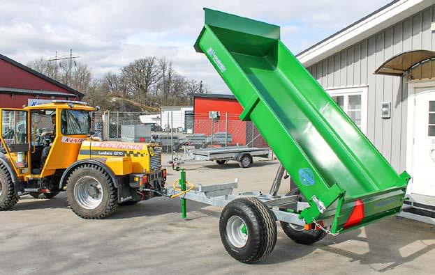 K-VAGNEN 4000T1 Lättdumpervagn, bakåttippad, lackeras i valfri färg Innermått, flak Plåttjocklek KV-40T1