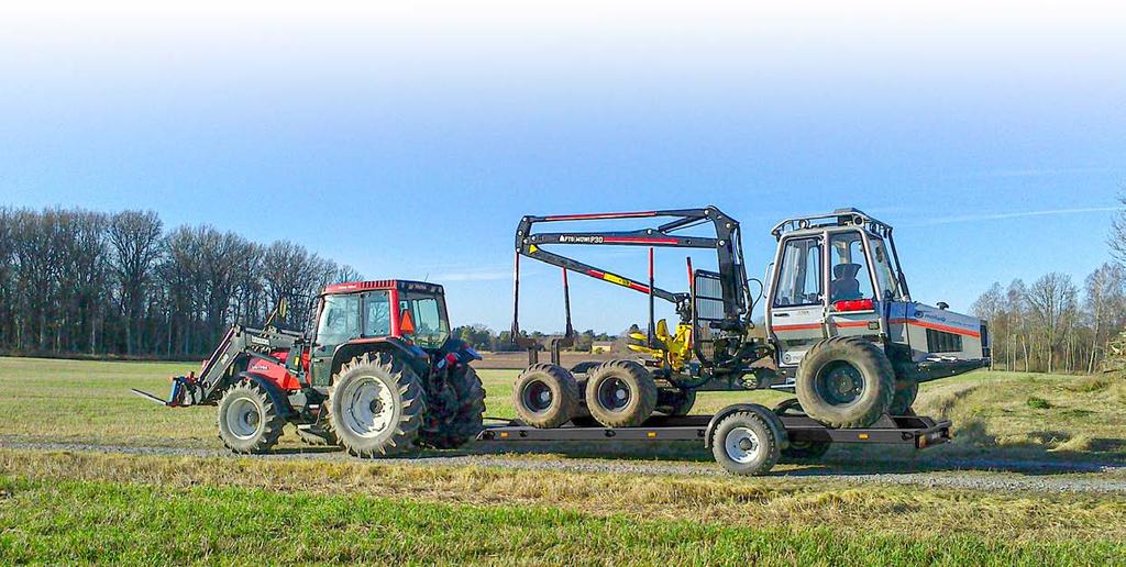 MASKINTRAILER K-7000 Maskintrailer 7-ton, grålackerad som standard 7500 mm 2700 mm Innermått, flak 6000 mm x
