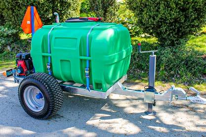 BEVATTNINGSVAGN TV-6 Komplett bevattningsvagn 600 liter Volym Tjänstevikt Maxlast Totalvikt Max hastighet Hjul TV-6V 1900 mm